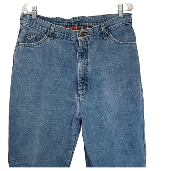 LL Bean Womens Jeans 34/29 Plaid Flannel Lined Vintage Made in USA - Picture 2 of 8